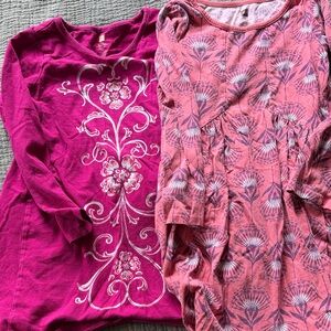 Tea Collection Pink and Purple Floral Long Sleeve Dresses